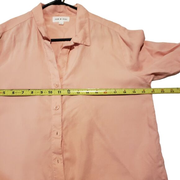 Anthropologie Cloth and Stone Top Womens SMALL Button Up Tie Front Peach Boho - Picture 4 of 7